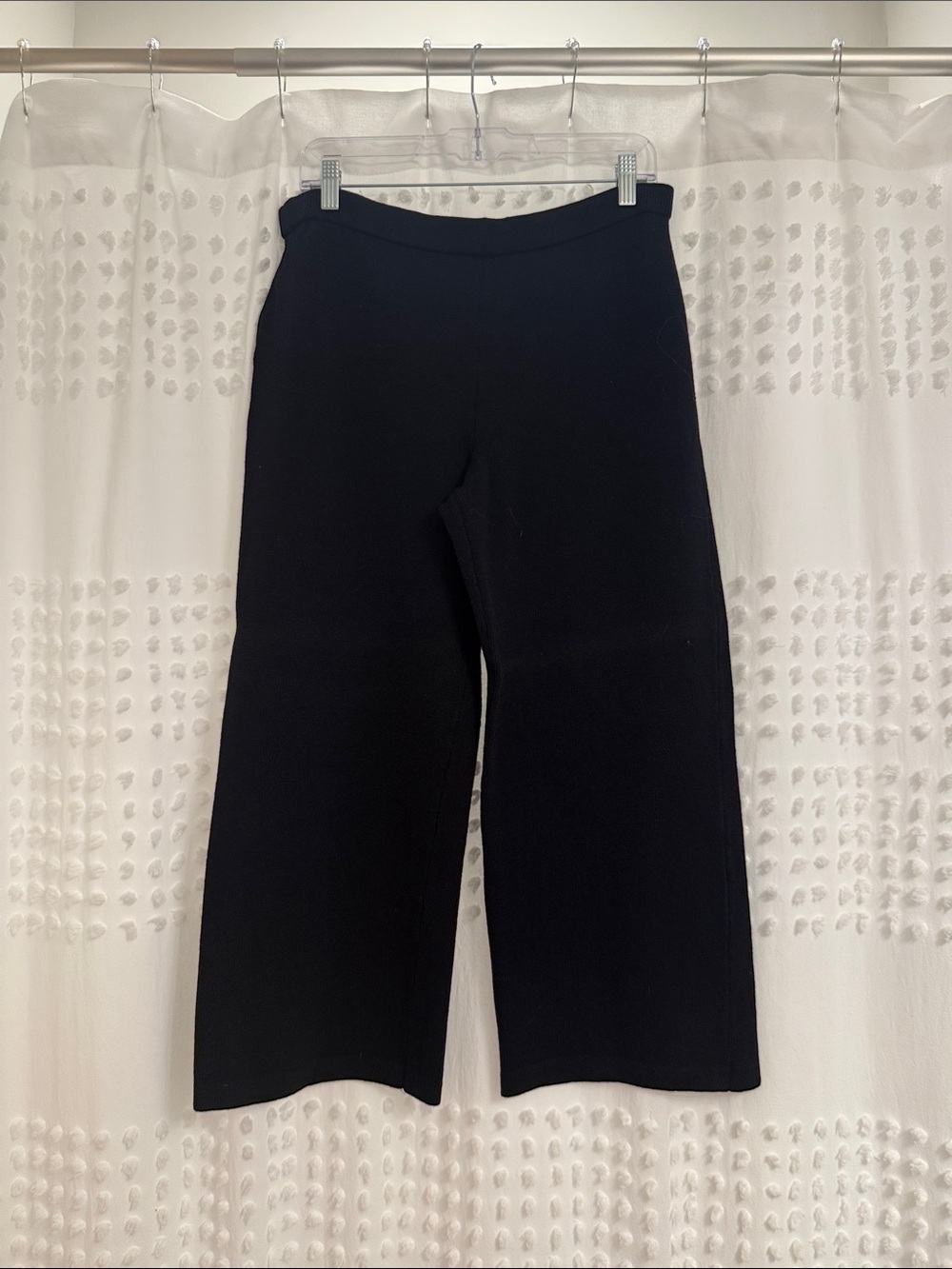St. John Black Wide-Leg Pull-On Pants for Women